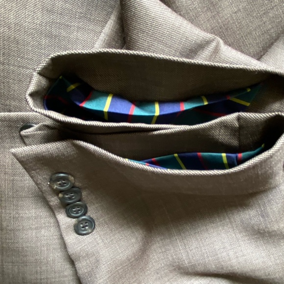 Chaps Mens Brown Black Blend Wool Business Formal Blazer- Sz-48R - Picture 9 of 16